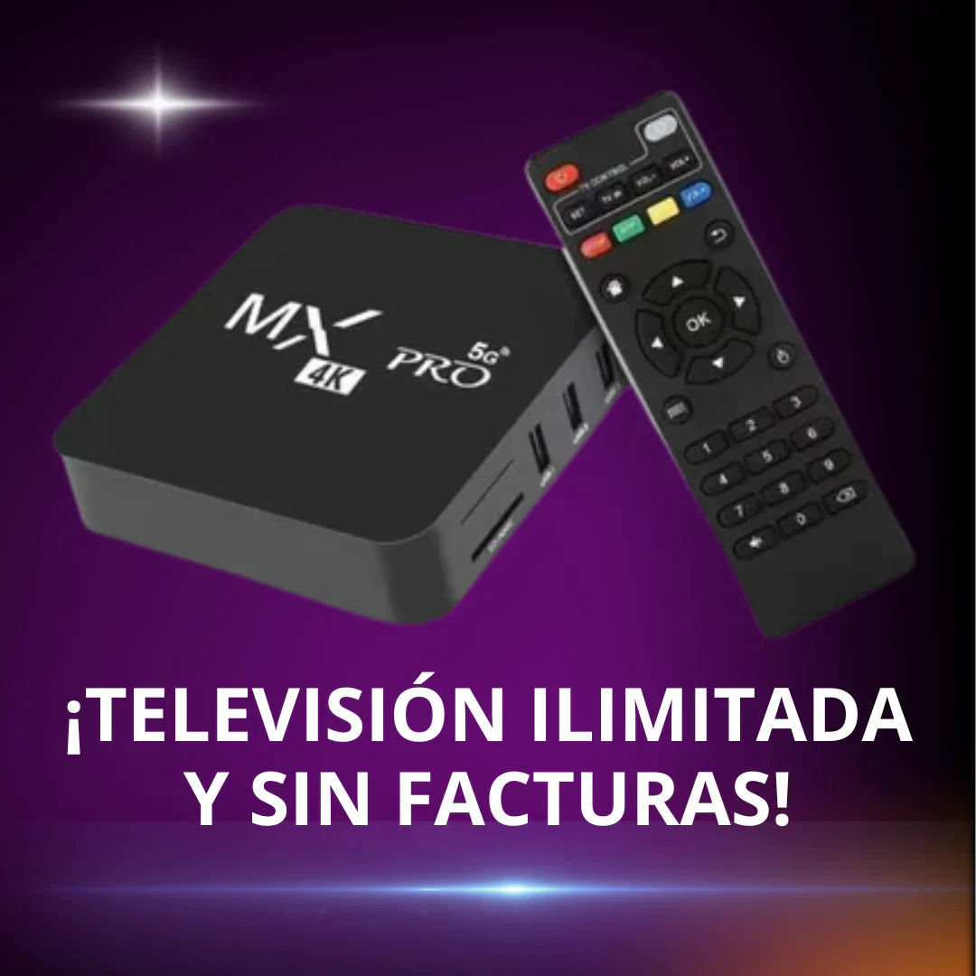 Mx Pro TV Box Max® | Decodificador 4 k Original + Control + MAGISTV 12000 Canales Nacionales e Internacionales